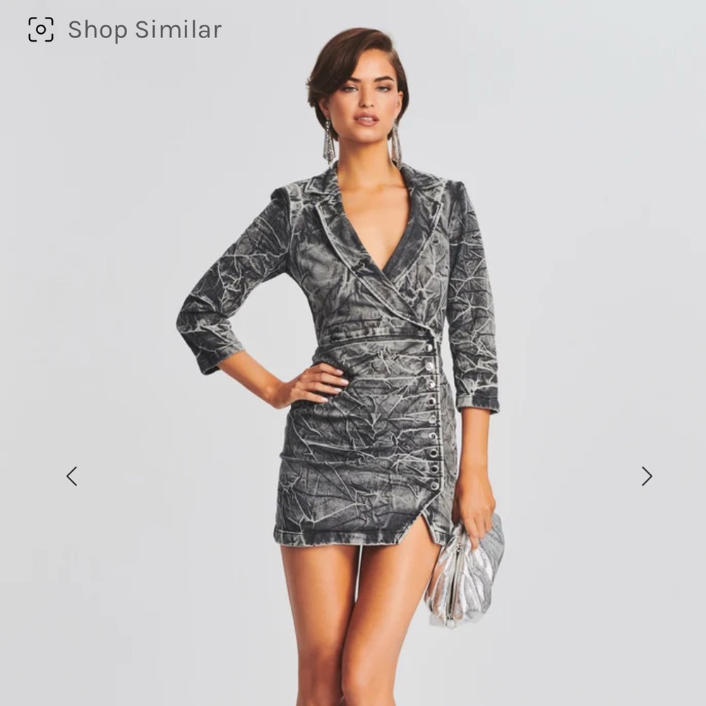 Retrofete Gray Jean Blazer Dress